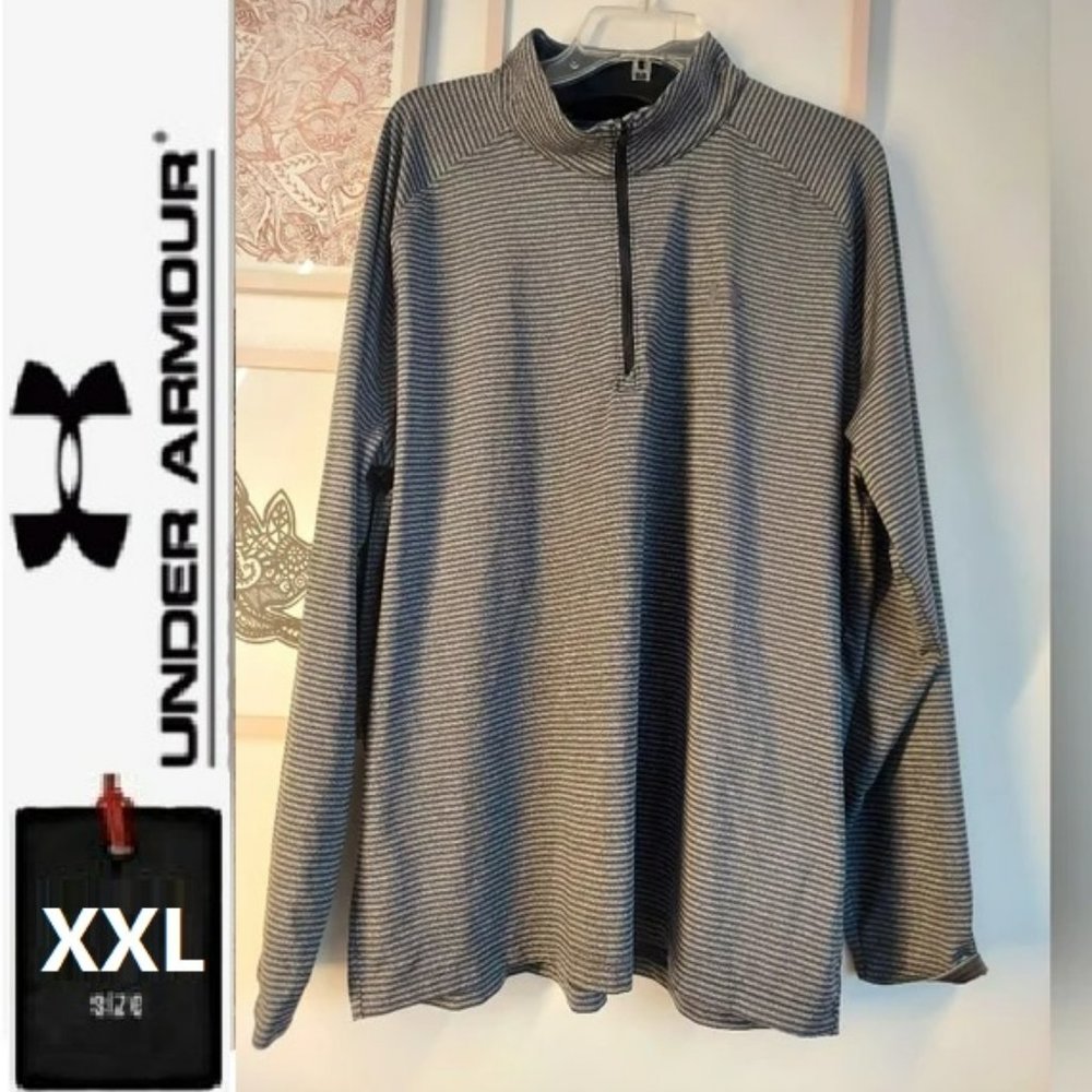 Under Armour quarter zip,  size 2XL, black and gray